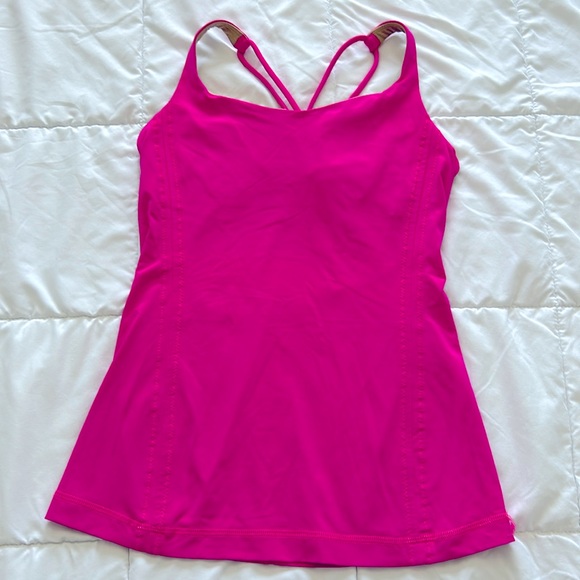 Lululemon hot pink tank with criss cross straps - Picture 4 of 5